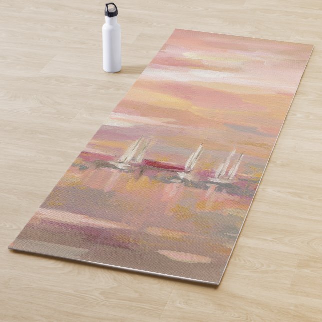 Tapis De Yoga Vagues de cramoisi (En situation)