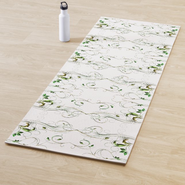 Tapis De Yoga Vignes vert jaune (En situation)