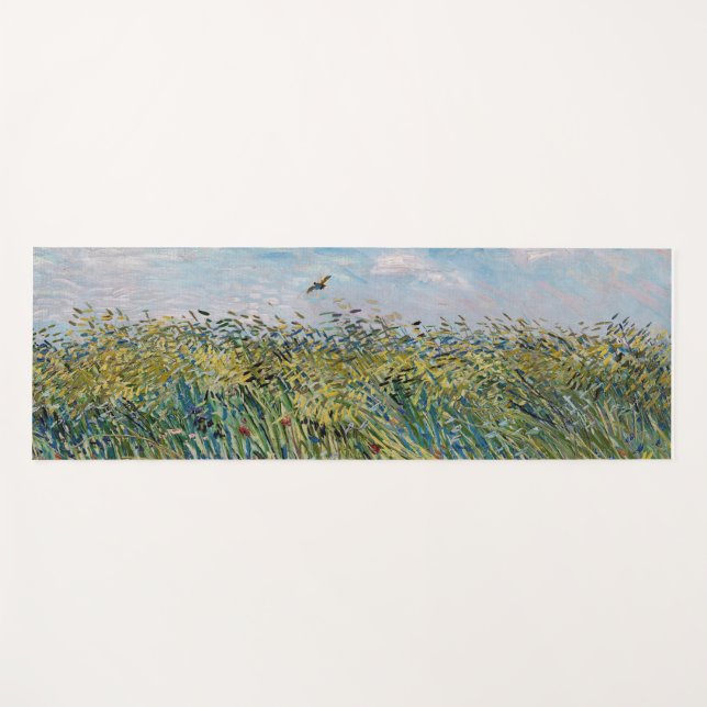 Tapis De Yoga Vincent van Gogh - Champ de blé avec une lark (Devant (Horizontal))