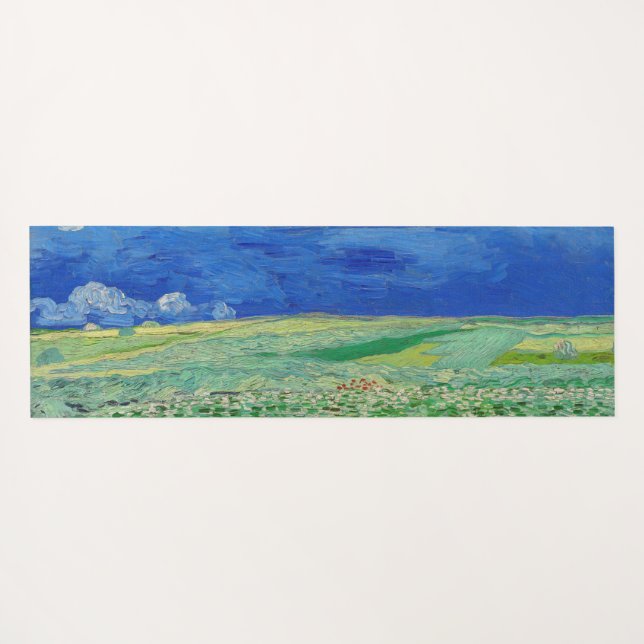 Tapis De Yoga Vincent van Gogh - Les champs de roues sous Thunde (Dos (Horizontal))