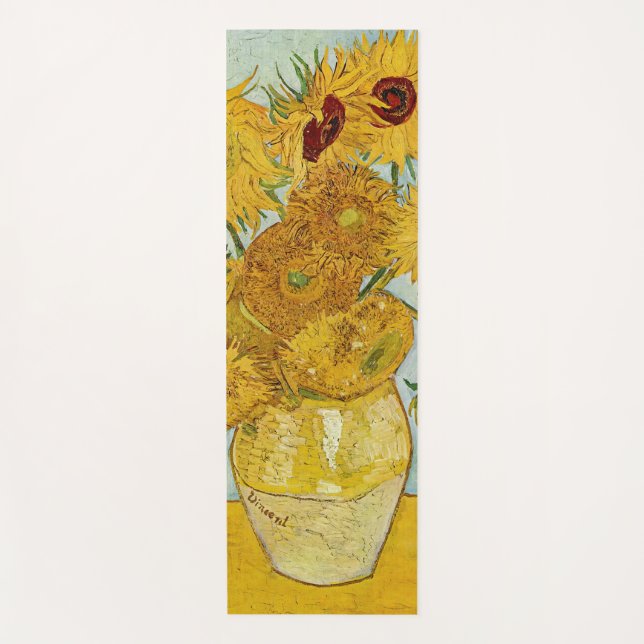 Tapis De Yoga Vincent Van Gogh - Vase avec douze tournesols (Devant)