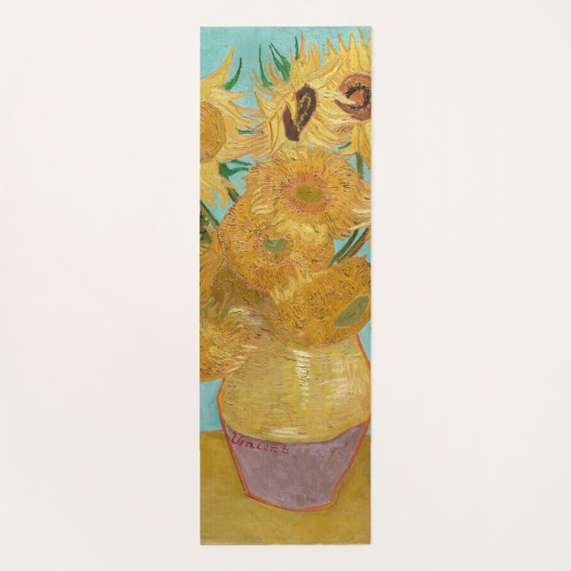 Tapis De Yoga Vincent Van Gogh - Vase avec douze tournesols (Dos)