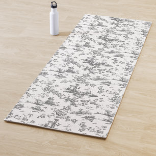 Tapis De Yoga Vintage Anglais Floral Toile de Jouy-Blue Yoga Mat