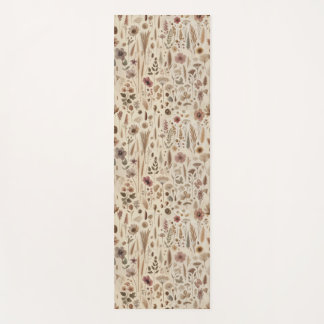 Tapis De Yoga Vintage Herbarium Pressed Flower Botanical Yoga