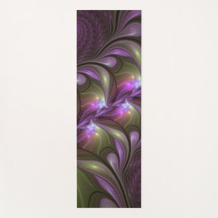 Tapis De Yoga Violet Abstrait violet violet kaki fractal