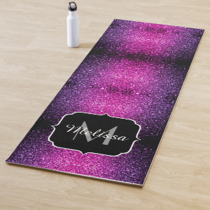 Tapis De Yoga Violet rose ombre faux parties scintillant scintil