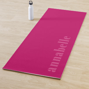 Tapis De Yoga Votre nom Moderne tendance Hot Pink Simple
