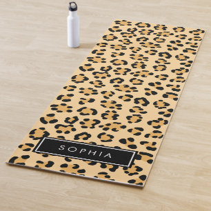 Tapis De Yoga Votre nom - Poster de animal, léopard tacheté - Br