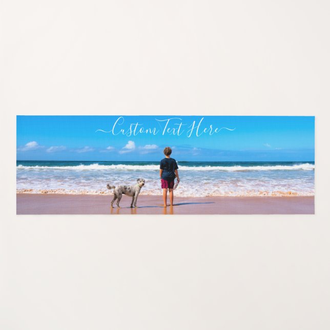 Tapis De Yoga Votre photo Yoga Mat avec nom de texte personnalis (Devant (Horizontal))