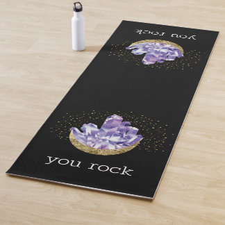 Tapis De Yoga Vous Rock Amethyst Crystals Mystical Watercolor