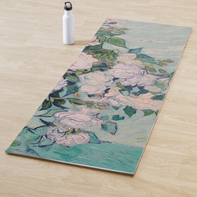 Tapis De Yoga White Roses-1890-Vincent van Gogh (En situation)