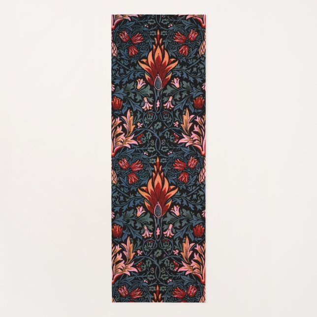 Tapis De Yoga William Morris Snakeshead Dark Motif (Devant)