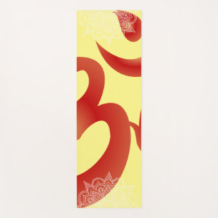 Tapis De Yoga Yellow et rouge Om Mandala Yoga Mat