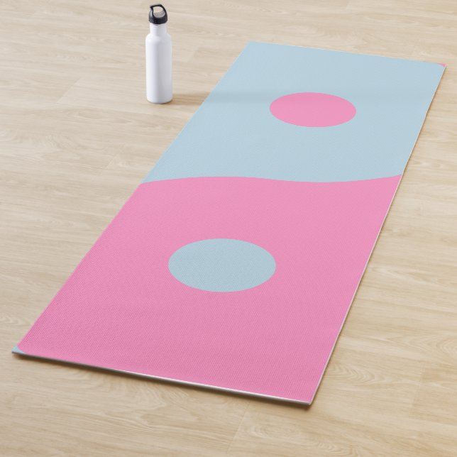 Tapis De Yoga Yin Yang vintage Rose Et Bleu (En situation)
