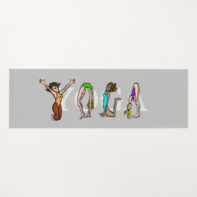 Tapis De Yoga Yoga Alphabet Femme Mat (Devant (Horizontal))