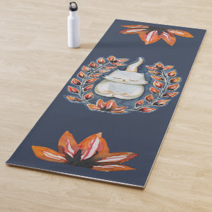 Tapis De Yoga Yoga Cat Lotus Indigo Yoga Mat