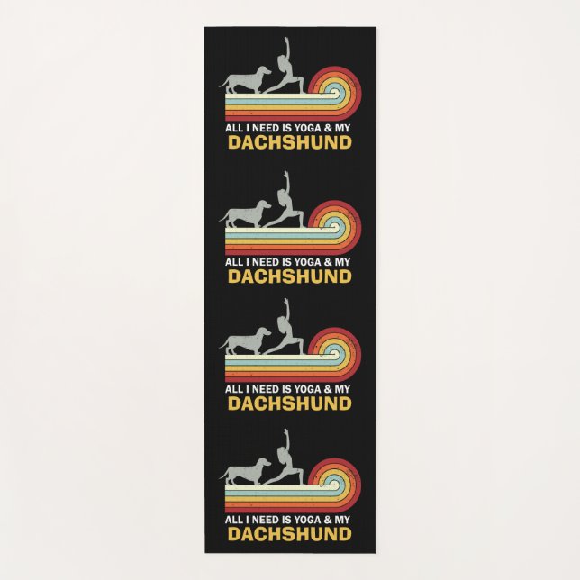 Tapis De Yoga Yoga Dachshund drôle vintage (Devant)