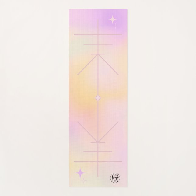 Tapis De Yoga Yoga jaune rose ombre professeur d'alignement (Devant)