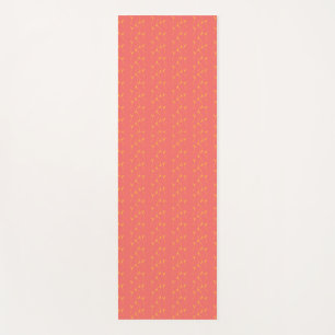 Tapis De Yoga Yoga Mat avec arrière - plan rose et tiges jaunes