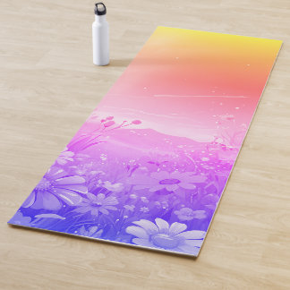 Tapis De Yoga Yoga Mat avec prairie au lever du soleil