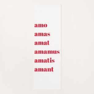 Tapis De Yoga Yoga Mat avec typographie, Amo Amas Amat Latin