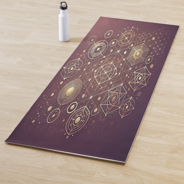 Tapis De Yoga Yoga Mat : Design dégradé de prune profonde (En situation)