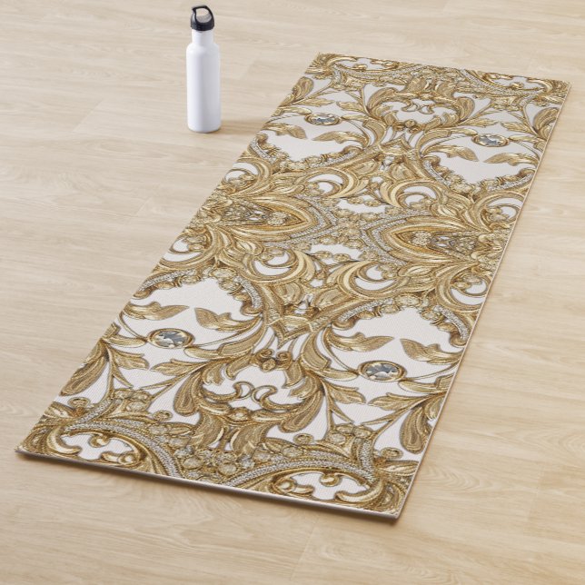 Tapis De Yoga Yoga Mat d'or décoratif (En situation)