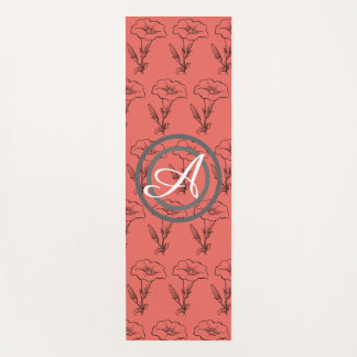 TAPIS DE YOGA YOGA MAT HEUREUX FLEURS DE GRAINES AVEC MONOGRAM