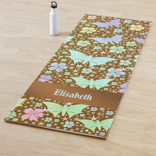 Tapis De Yoga Yoga, mat, motif, coloré, sport, jeu, or, (En situation)