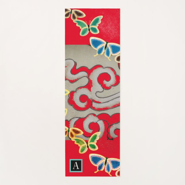 Tapis De Yoga YOGA MAT NUAGES JAPONAIS BUTTERFLIES do-it-yoursel (Devant)