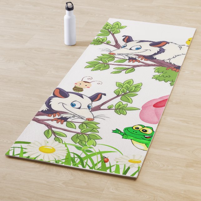 Tapis De Yoga Yoga Mats Yoga Possum Frog Floral (En situation)