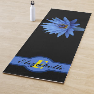 TAPIS DE YOGA YOGA MEDITATION NAMASTE BLUE LOTUS NOM PERSONNALIS