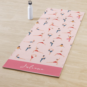 Tapis De Yoga Yoga personnalisé Poses rose Yoga Mat