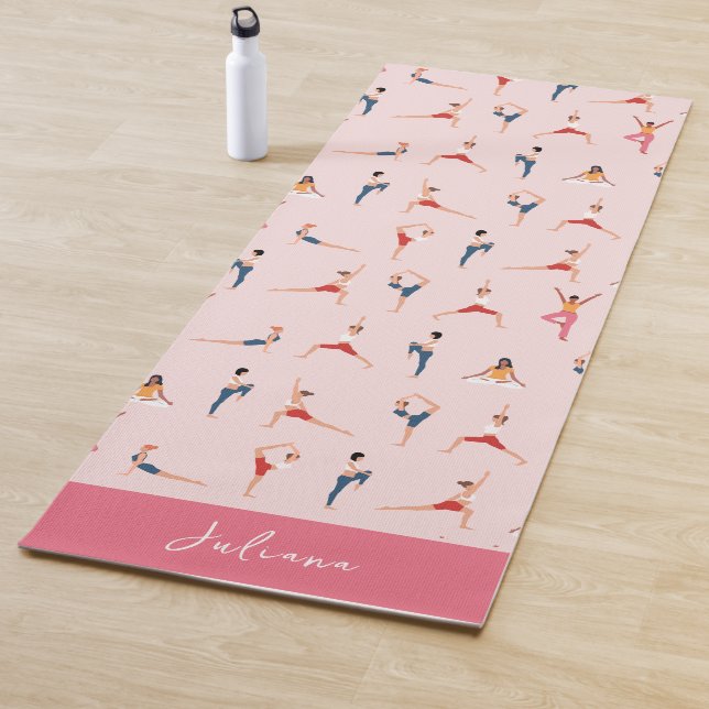 Tapis De Yoga Yoga personnalisé Poses rose Yoga Mat (En situation)
