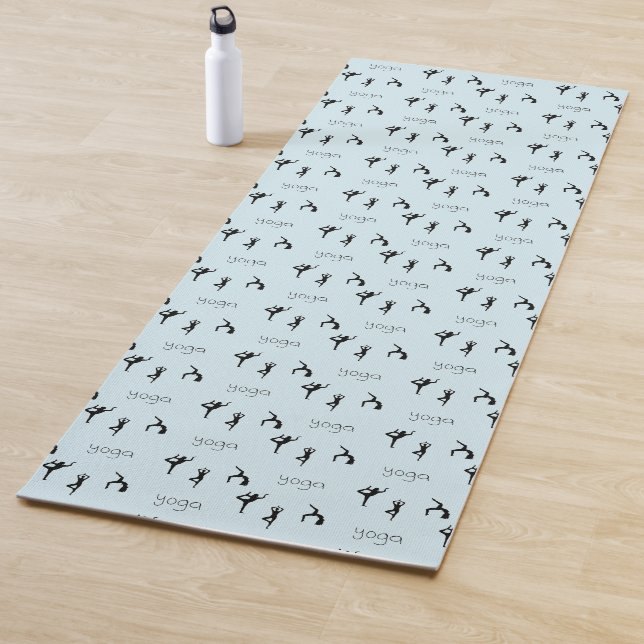 Tapis De Yoga Yoga pose et texte motif sur bleu (En situation)