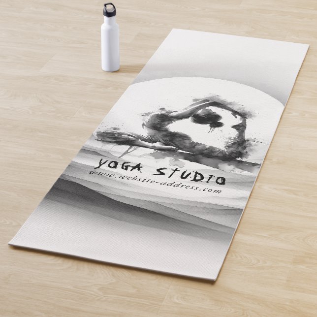 Tapis De Yoga Yoga Reiki à une jambe King Pigeon Pose Aquarelle (En situation)