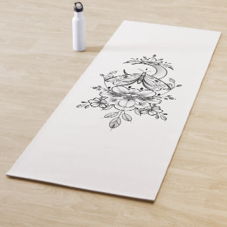 Tapis De Yoga Yogamate personnalisable avec design de fleurs