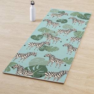 Tapis De Yoga Zebra Monstera Motif