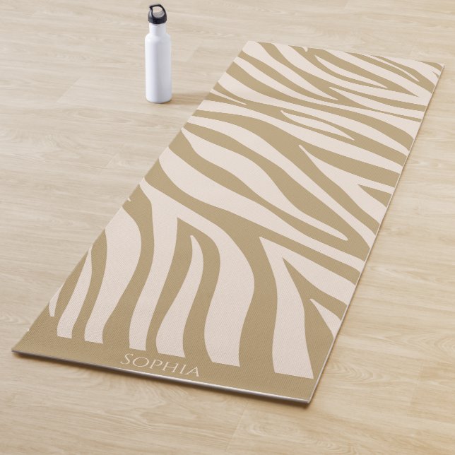 Tapis De Yoga Zèbre - Beige-Imprimé (En situation)