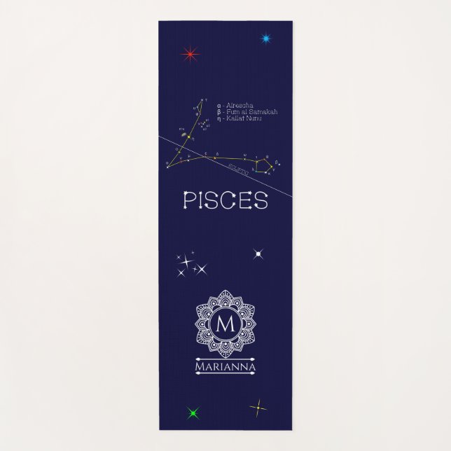 Tapis De Yoga Zodiaque Pisces (Devant)