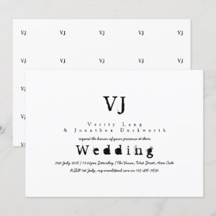 Tapis d'encre Invitations de mariage Black White