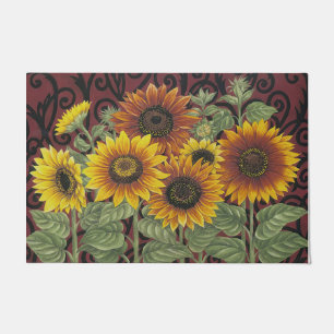 Tapis d'entrée de tournesol, été