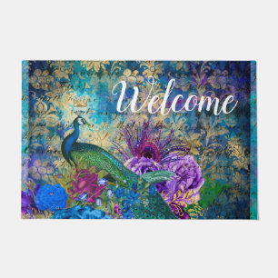 Tapis d'entrée Paon de luxe Paons Tapis de sol