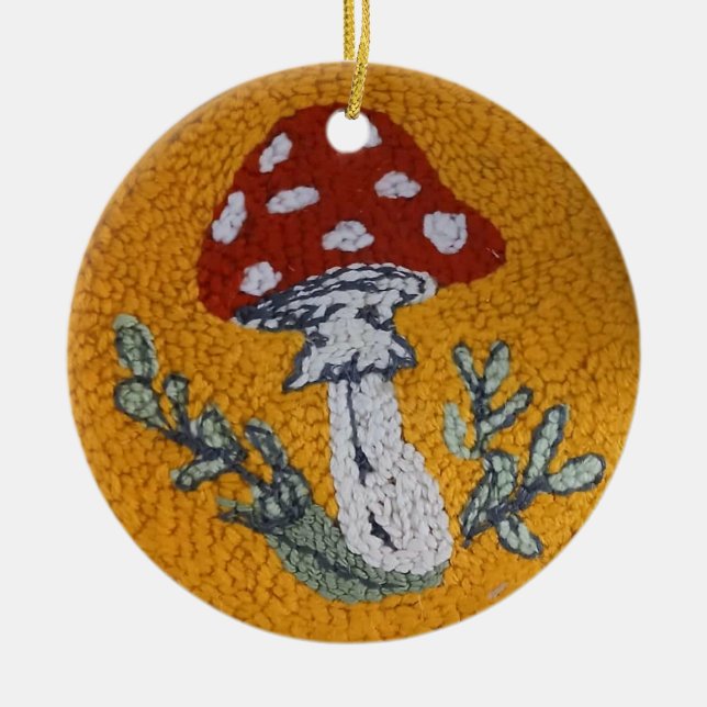 tapis design crocheté champignon ornement (Devant)
