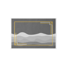 Tapis intérieur moderne gris avec cadre or
