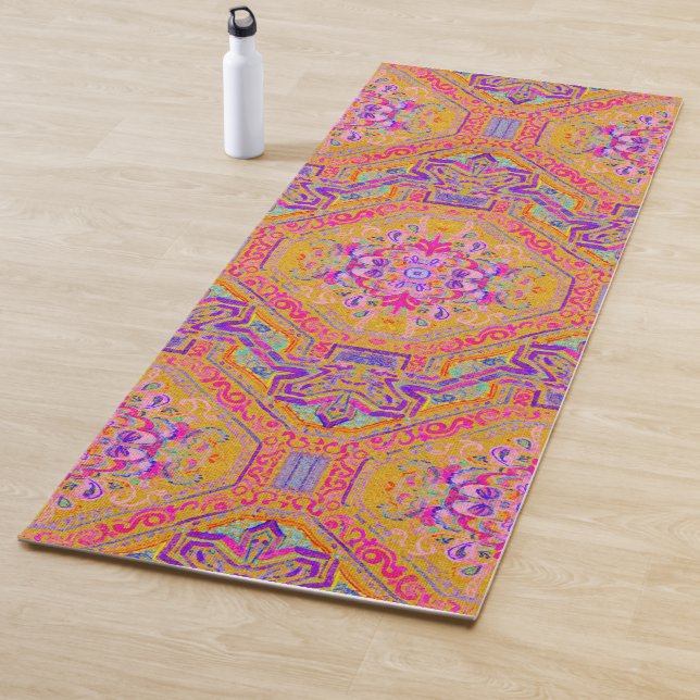 Tapis magique rose chaud / Plaque bleue orange (En situation)