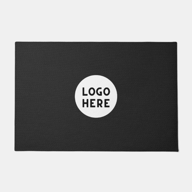 Tapis noir minimaliste - Ajouter un logo (Devant)