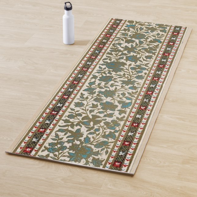 Tapis oriental antique Motif botanique coureur (En situation)