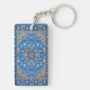Tapis persan turc bleu oriental antique