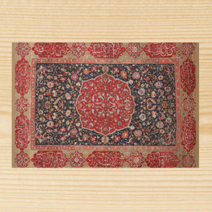 Tapis Perse antique Motif rouge noir mat
